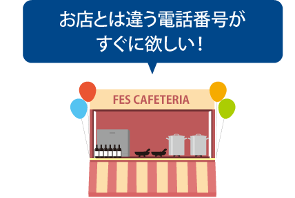 お店とは違う電話番号がすぐにほしい